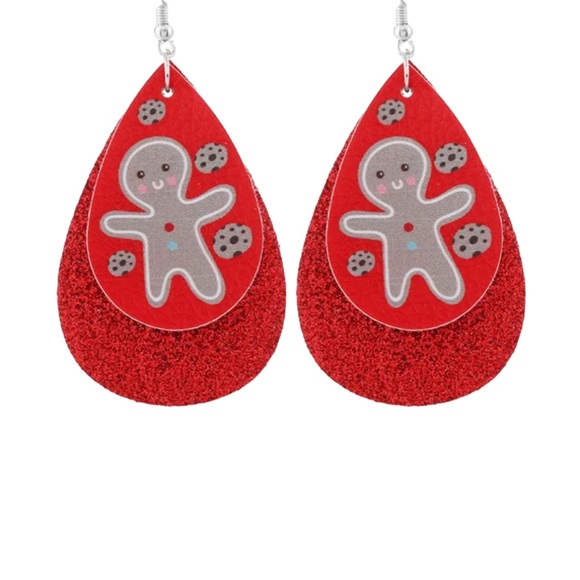 NWT Gingerbread Man Sparkling Christmas Earrings - Picture 2 of 2